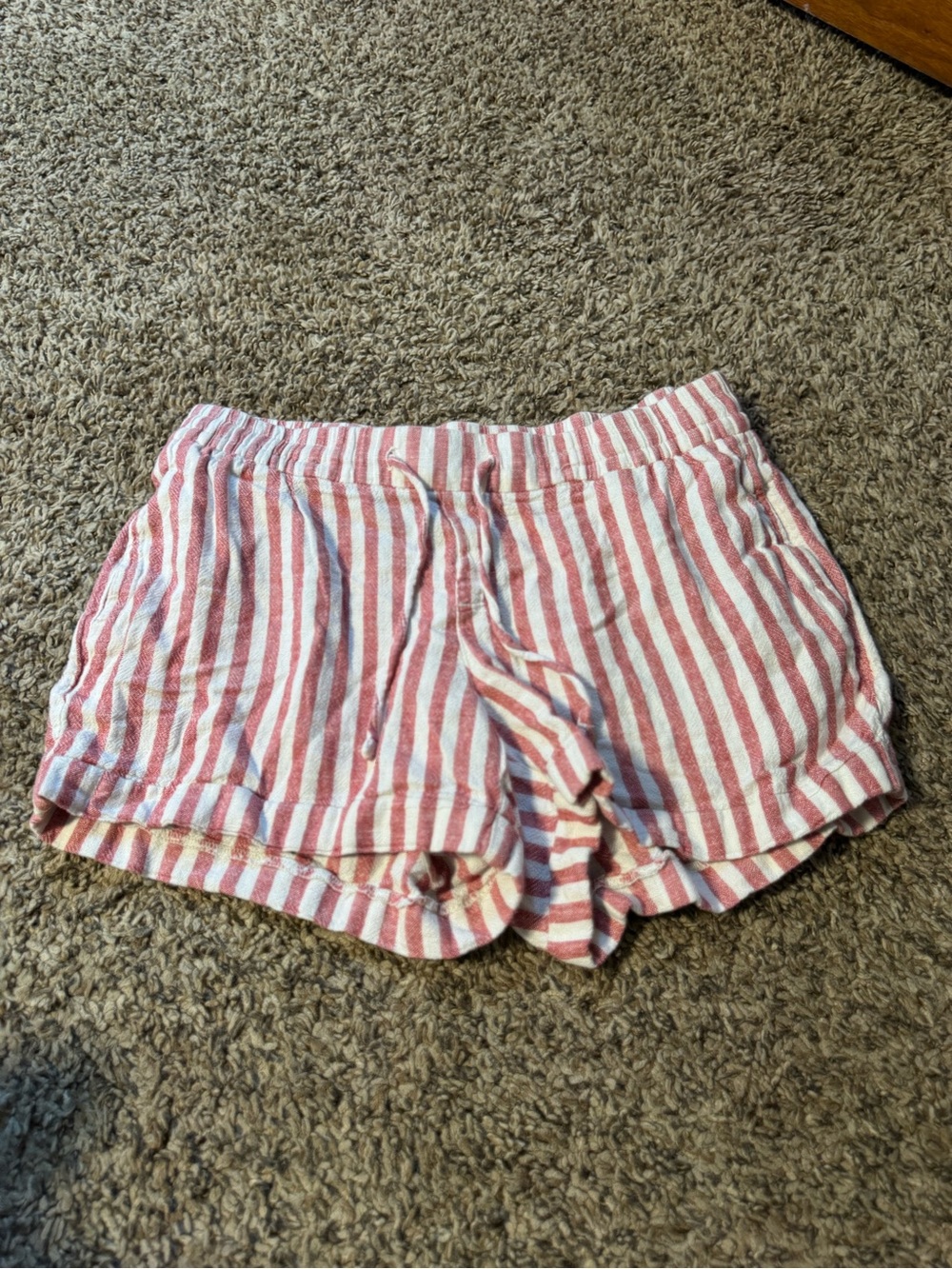 Striped Pink and White Women’s Lounge Shorts